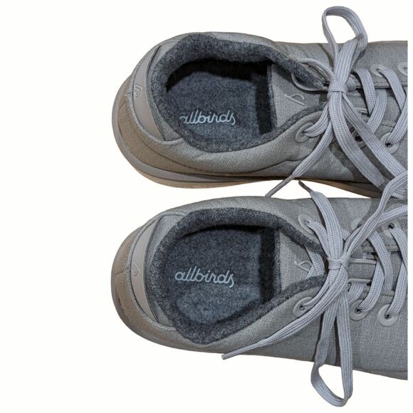 Allbirds Women's Wool Piper Woven - Pewter Grey/Blizzard Sneakers Lace Up Size 9 - Picture 11 of 13